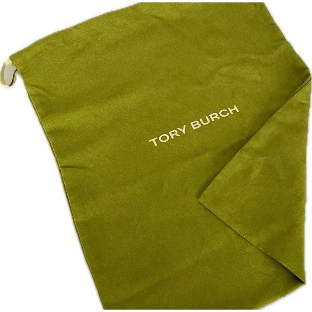 (CL) Tory Burch Velveteen Dust Bag Lime Green Drawstring Handbag Storage L NWOT